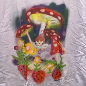 Large lavendar fairy mushroom graphic tee by TEEN HEARTS